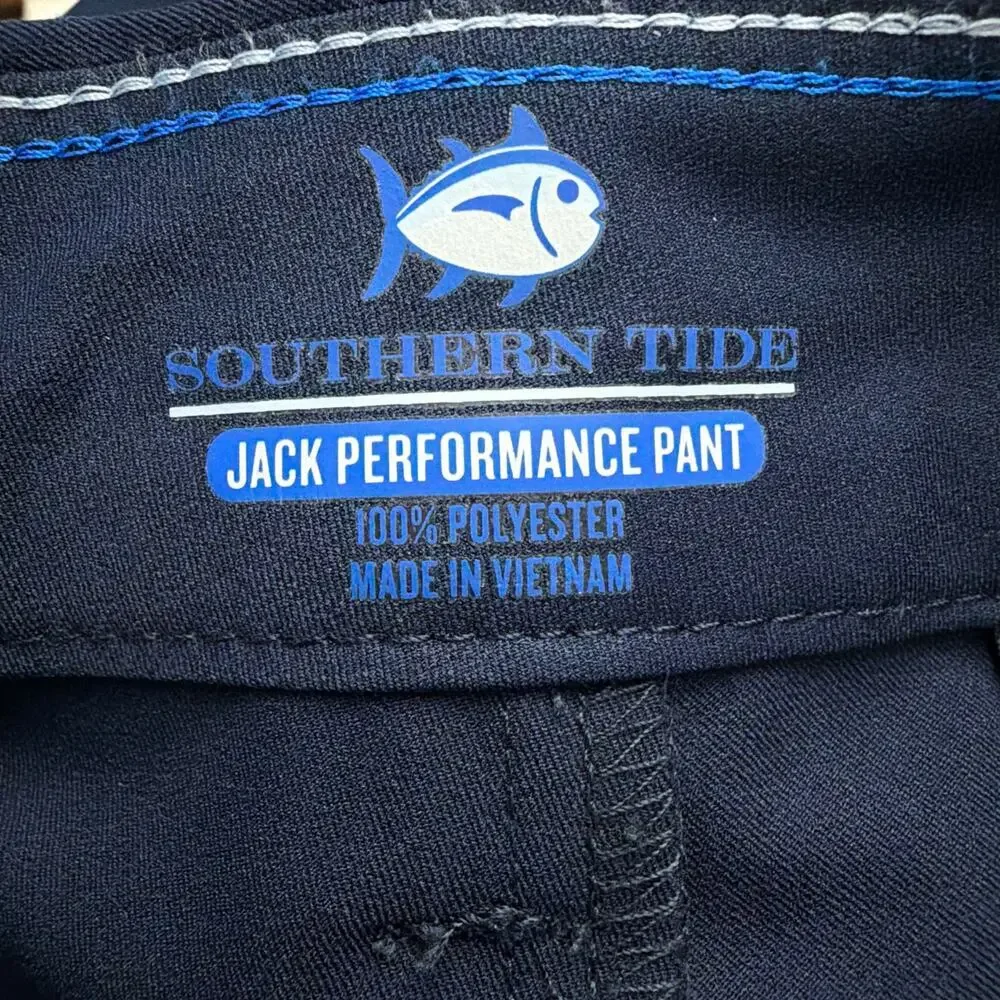 Southern Tide Pants Mens 35 x 32 Navy Jack Performance Golf Stretch Quick Dry UV